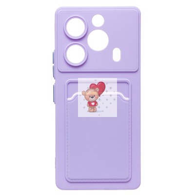 Чехол-накладка для Tecno Pova 6 4G (светло-фиолетовый) - SC337 с картхолдером