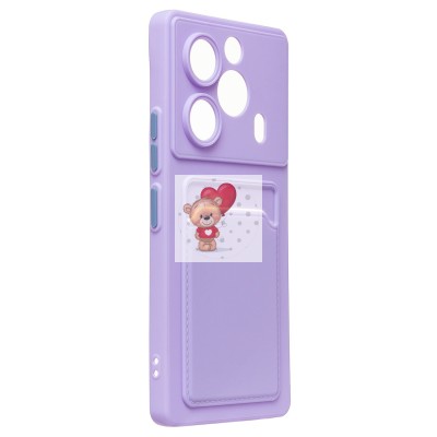 Чехол-накладка для Tecno Pova 6 4G (светло-фиолетовый) - SC337 с картхолдером Чехол-накладка для Tecno Pova 6 4G (светло-фиолетовый) - SC337 с картхолдером