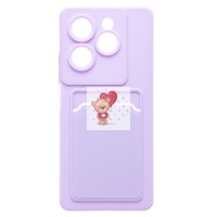 Чехол-накладка для Tecno Spark 20 Pro 5G (светло-фиолетовый) - SC337 с картхолдером
