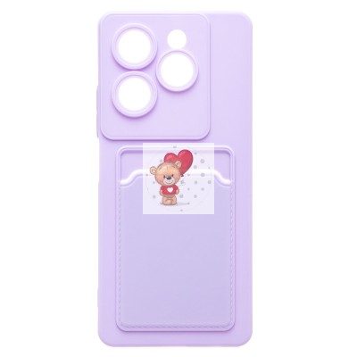 Чехол-накладка для Tecno Spark 20 Pro 5G (светло-фиолетовый) - SC337 с картхолдером