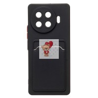 Чехол-накладка для Tecno Spark 20 Pro+ (черный) - SC337 с картхолдером