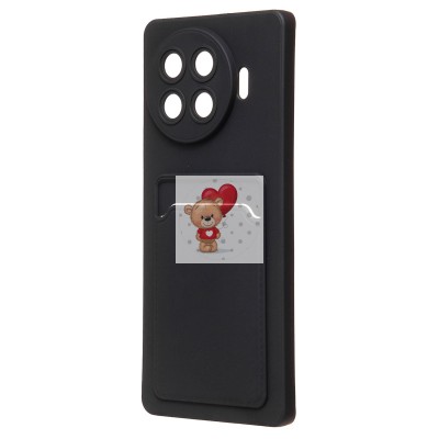 Чехол-накладка для Tecno Spark 20 Pro+ (черный) - SC337 с картхолдером