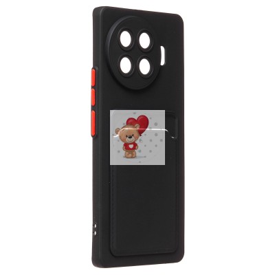 Чехол-накладка для Tecno Spark 20 Pro+ (черный) - SC337 с картхолдером