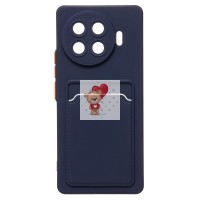 Чехол-накладка для Tecno Spark 20 Pro+ (темно-синий) - SC337 с картхолдером