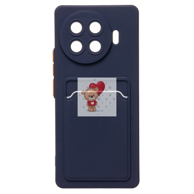 Чехол-накладка для Tecno Spark 20 Pro+ (темно-синий) - SC337 с картхолдером Чехол-накладка для Tecno Spark 20 Pro+ (темно-синий) - SC337 с картхолдером