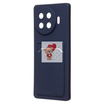 Чехол-накладка для Tecno Spark 20 Pro+ (темно-синий) - SC337 с картхолдером