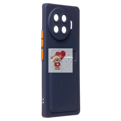 Чехол-накладка для Tecno Spark 20 Pro+ (темно-синий) - SC337 с картхолдером