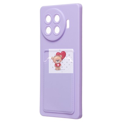 Чехол-накладка для Tecno Spark 20 Pro+ (светло-фиолетовый) - SC337 с картхолдером