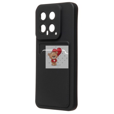 Чехол-накладка для Xiaomi 14 (черный) - SC337 с картхолдером