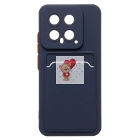 Чехол-накладка для Xiaomi 14 (темно-синий) - SC337 с картхолдером