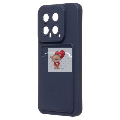 Чехол-накладка для Xiaomi 14 (темно-синий) - SC337 с картхолдером