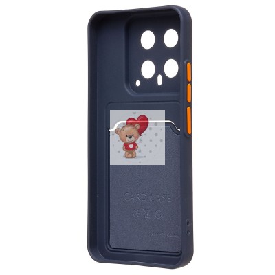 Чехол-накладка для Xiaomi 14 (темно-синий) - SC337 с картхолдером