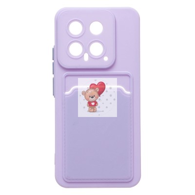 Чехол-накладка для Xiaomi 14 (светло-фиолетовый) - SC337 с картхолдером Чехол-накладка для Xiaomi 14 (светло-фиолетовый) - SC337 с картхолдером