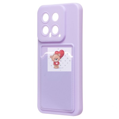 Чехол-накладка для Xiaomi 14 (светло-фиолетовый) - SC337 с картхолдером