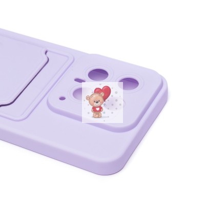 Чехол-накладка для Xiaomi 14 (светло-фиолетовый) - SC337 с картхолдером