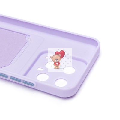 Чехол-накладка для Xiaomi 14 (светло-фиолетовый) - SC337 с картхолдером