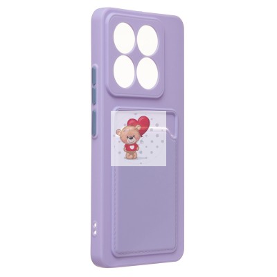 Чехол-накладка для Xiaomi 14T Pro (светло-фиолетовый) - SC337 с картхолдером Чехол-накладка для Xiaomi 14T Pro (светло-фиолетовый) - SC337 с картхолдером