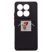 Чехол-накладка для Xiaomi 14T (черный) - SC337 с картхолдером