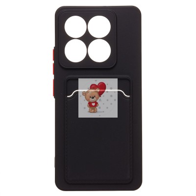 Чехол-накладка для Xiaomi 14T (черный) - SC337 с картхолдером Чехол-накладка для Xiaomi 14T (черный) - SC337 с картхолдером