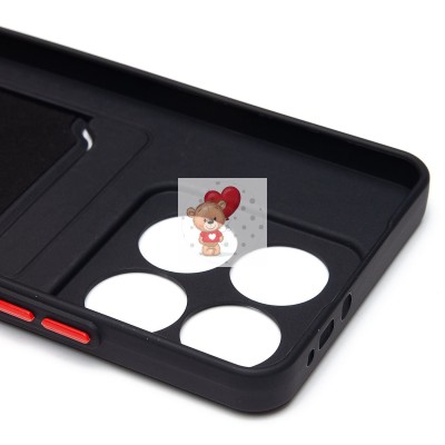 Чехол-накладка для Xiaomi 14T (черный) - SC337 с картхолдером