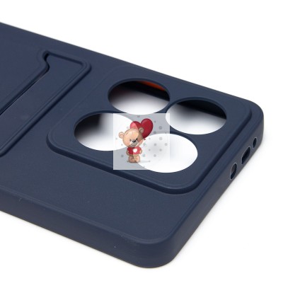 Чехол-накладка для Xiaomi 14T (темно-синий) - SC337 с картхолдером