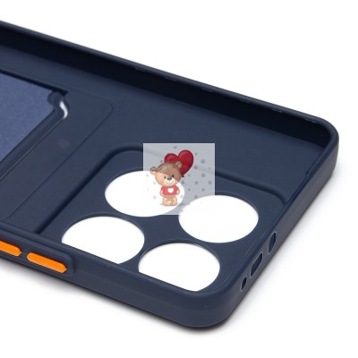 Чехол-накладка для Xiaomi 14T (темно-синий) - SC337 с картхолдером