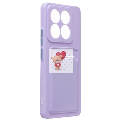 Чехол-накладка для Xiaomi 14T (светло-фиолетовый) - SC337 с картхолдером Чехол-накладка для Xiaomi 14T (светло-фиолетовый) - SC337 с картхолдером