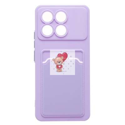 Чехол-накладка для Xiaomi Poco F6 Pro (светло-фиолетовый) - SC337 с картхолдером Чехол-накладка для Xiaomi Poco F6 Pro (светло-фиолетовый) - SC337 с картхолдером