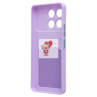 Чехол-накладка для Xiaomi Poco F6 Pro (светло-фиолетовый) - SC337 с картхолдером Чехол-накладка для Xiaomi Poco F6 Pro (светло-фиолетовый) - SC337 с картхолдером