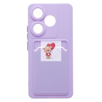 Чехол-накладка для Xiaomi Poco F6 (светло-фиолетовый) - SC337 с картхолдером