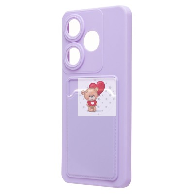 Чехол-накладка для Xiaomi Poco F6 (светло-фиолетовый) - SC337 с картхолдером