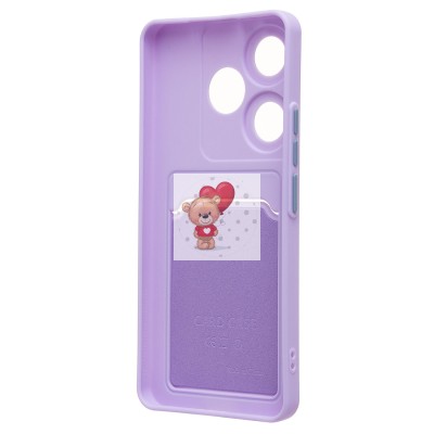 Чехол-накладка для Xiaomi Poco F6 (светло-фиолетовый) - SC337 с картхолдером