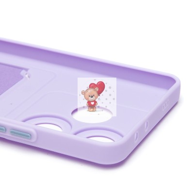Чехол-накладка для Xiaomi Poco F6 (светло-фиолетовый) - SC337 с картхолдером