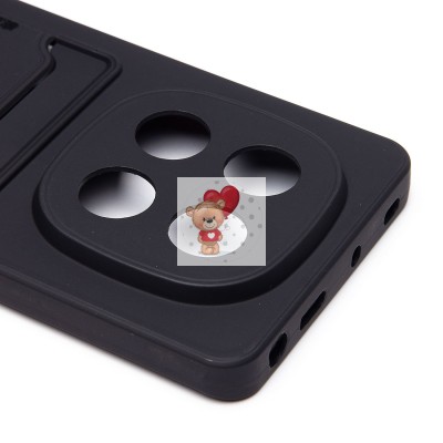 Чехол-накладка для Xiaomi Poco X7 (черный) - SC337 с картхолдером