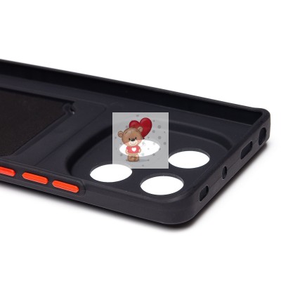 Чехол-накладка для Xiaomi Redmi Note 14 Pro 4G (черный) - SC337 с картхолдером