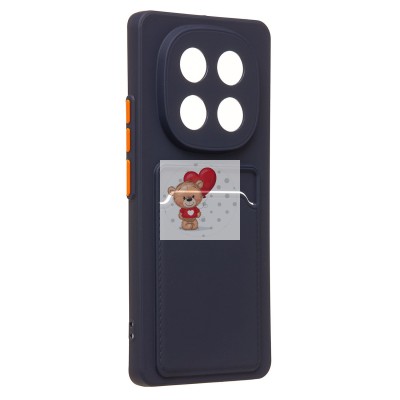 Чехол-накладка для Xiaomi Redmi Note 14 Pro 4G (темно-синий) - SC337 с картхолдером