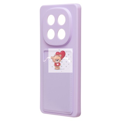 Чехол-накладка для Xiaomi Redmi Note 14 Pro 4G (светло-фиолетовый) - SC337 с картхолдером