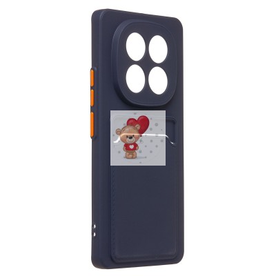 Чехол-накладка для Xiaomi Redmi Note 14 Pro+ (темно-синий) - SC337 с картхолдером