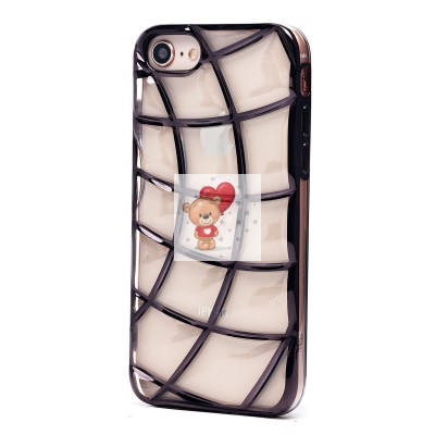 Чехол-накладка для Apple iPhone 8 (прозрачный/черный) - SC340