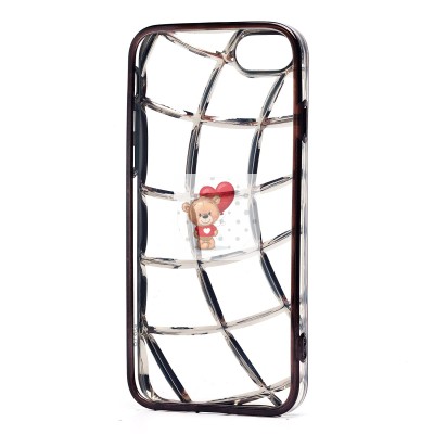 Чехол-накладка для Apple iPhone 8 (прозрачный/черный) - SC340