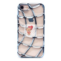 Чехол-накладка для Apple iPhone 7 (прозрачный/синий) - SC340