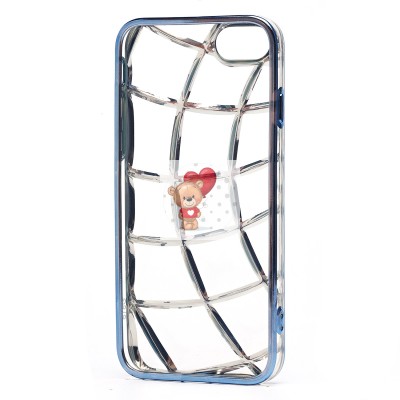 Чехол-накладка для Apple iPhone 7 (прозрачный/синий) - SC340