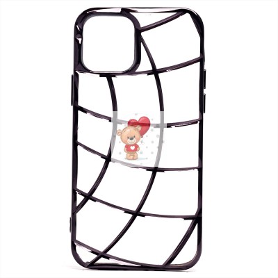 Чехол-накладка для Apple iPhone 12 (прозрачный/черный) - SC340