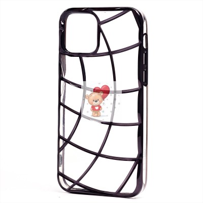 Чехол-накладка для Apple iPhone 12 (прозрачный/черный) - SC340