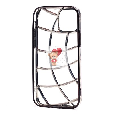 Чехол-накладка для Apple iPhone 12 (прозрачный/черный) - SC340