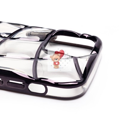 Чехол-накладка для Apple iPhone 12 (прозрачный/черный) - SC340