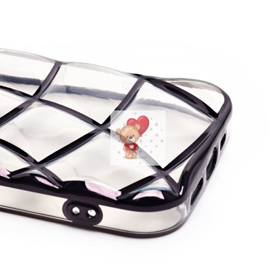 Чехол-накладка для Apple iPhone 12 (прозрачный/черный) - SC340