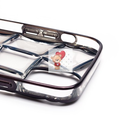 Чехол-накладка для Apple iPhone 12 (прозрачный/черный) - SC340