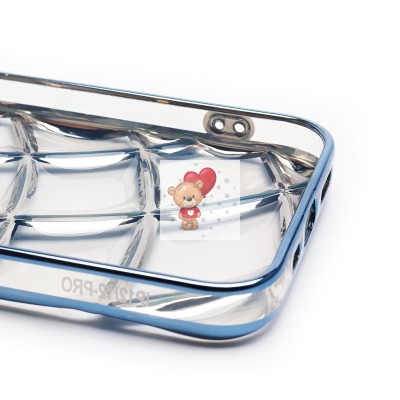 Чехол-накладка для Apple iPhone 12 (прозрачный/синий) - SC340 Чехол-накладка для Apple iPhone 12 (прозрачный/синий) - SC340