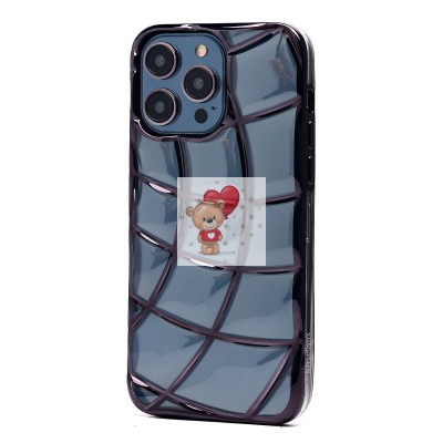 Чехол-накладка для Apple iPhone 14 Pro Max (прозрачный/черный) - SC340